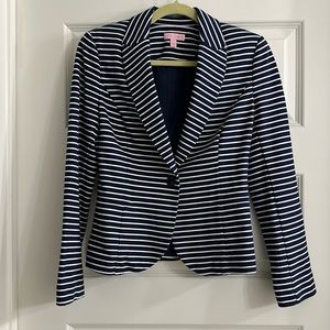 Lilly Pulitzer - Navy and White Stripe - Leighton Blazer - Size Small